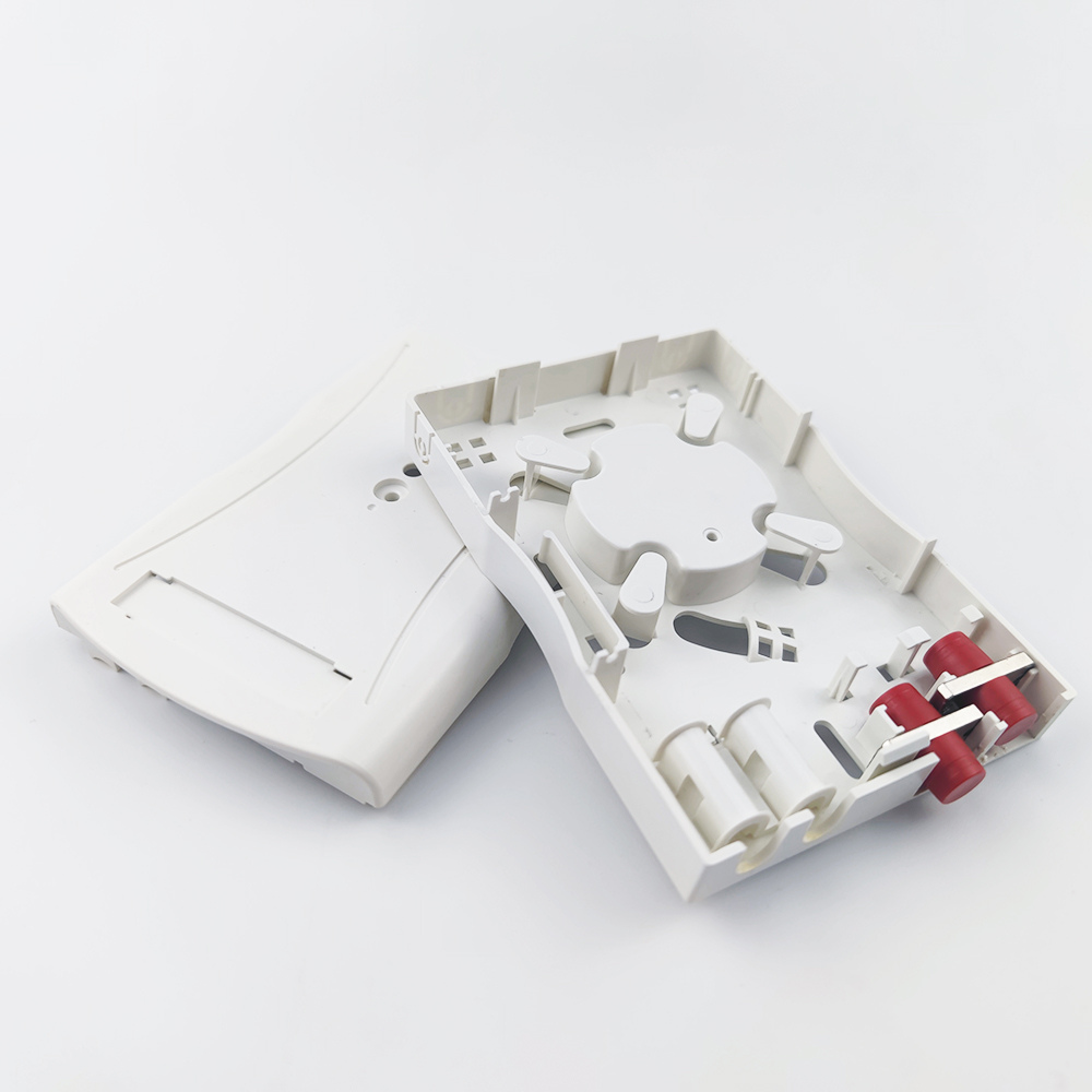 Gray FC/UPC Plastic Fiber Optic Faceplate Socket Panel 2 Cores for Indoor FTTH Network