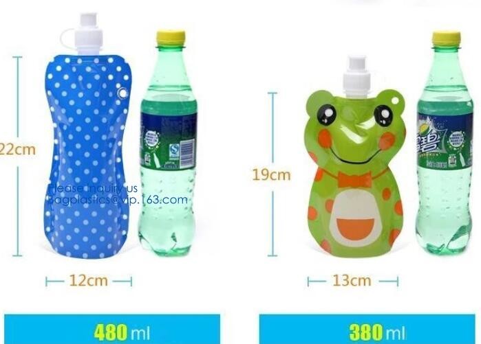Solid Flexible Water Bottle Carabiner, Foldable Water Bottles Water Pouch Flexible - Reusable Travel Water Bottle