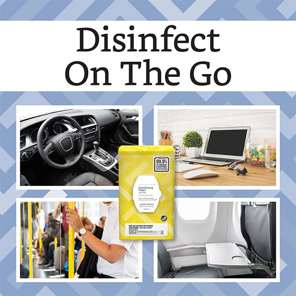 Disposable Hypoallergenic Disinfectant Wet Wipes Kills 99.9% of Viruses and Bacteria