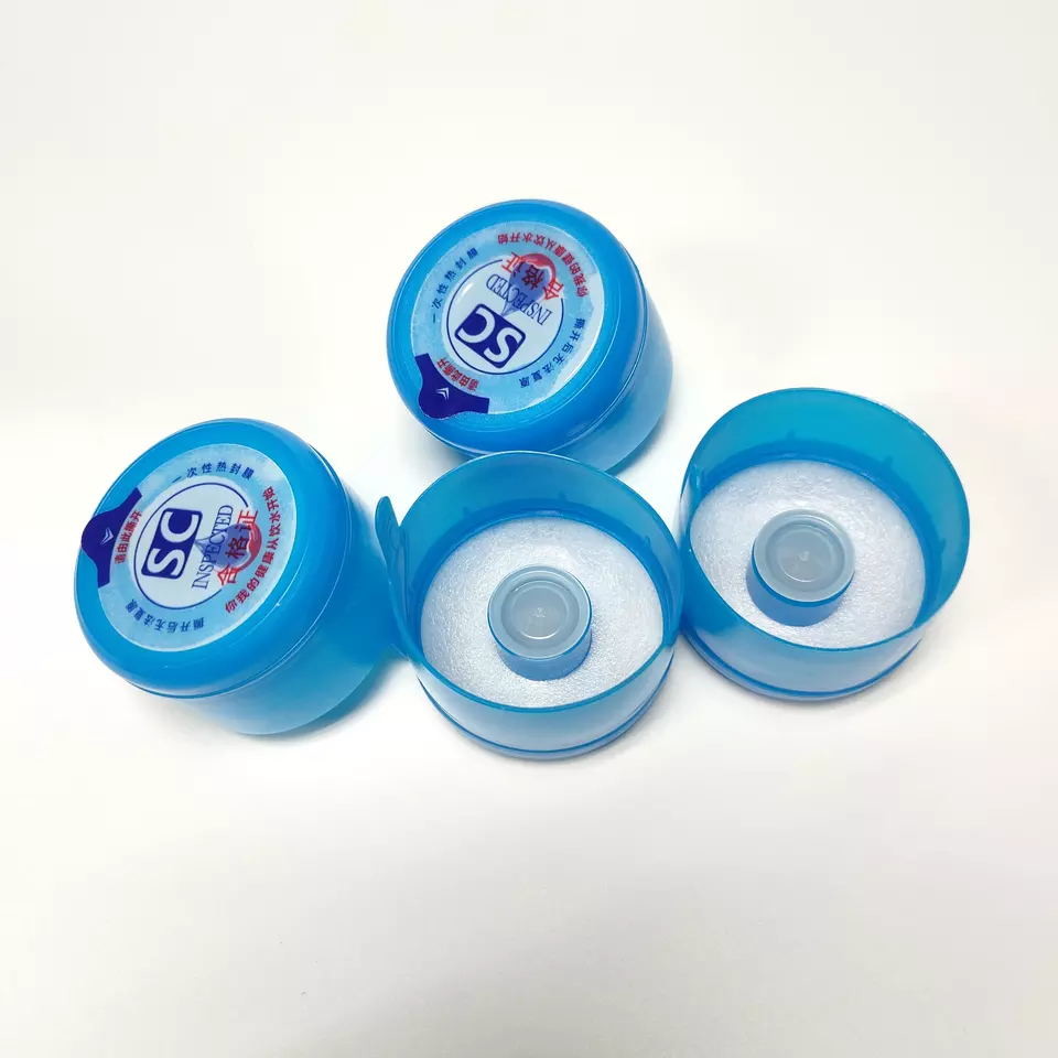 5 Gallon Water Bottle Non Spill Caps PE Peel Off Safety Seal Disposable With Foam Gasket