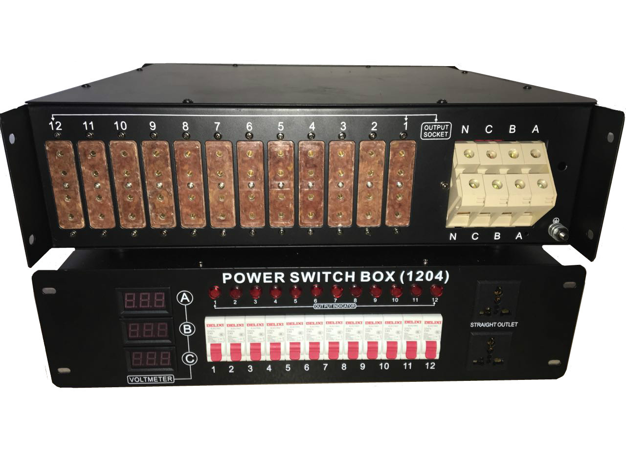 Three phase input 12chX20A Power Dmx Switch Box with CE certification