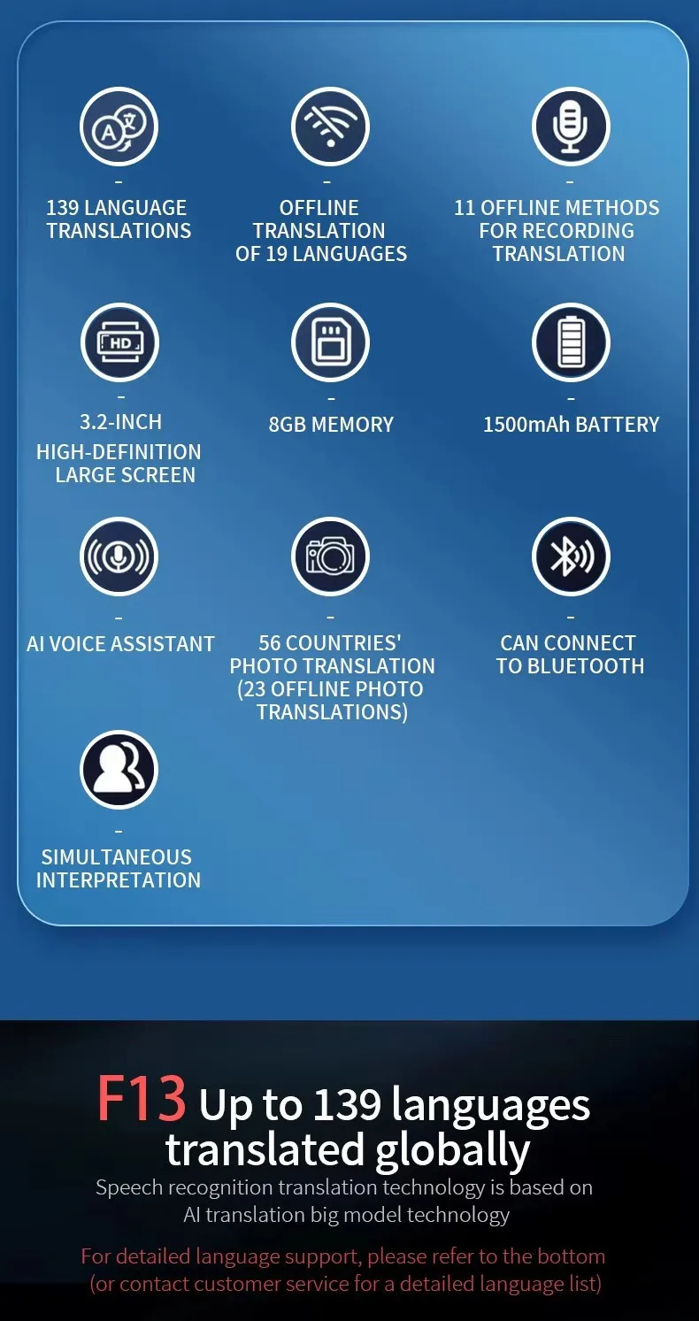 400x960 Portable Photo Record Text Voice Translator Device Offline online