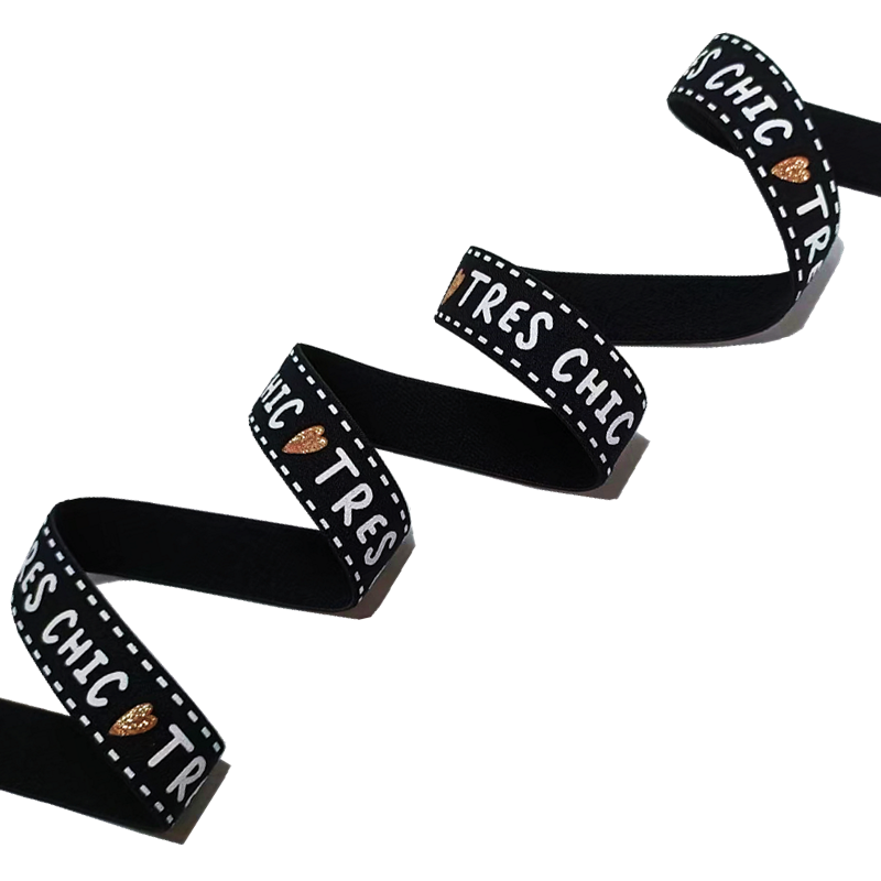 Lettered 20mm Elastic Webbing Custom Printed Elastic Band Nylon And Latex