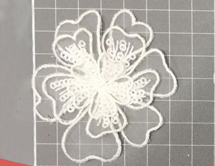 Garment Accessories Embroidery Organza Applique Flower with Sequin