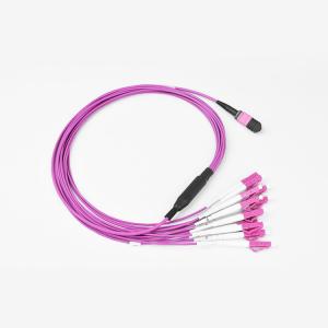 Buy cheap OM4 MMF MPO Fiber Optic Patch Cord Breakout Cable Female Female Connector Type B Polarity product