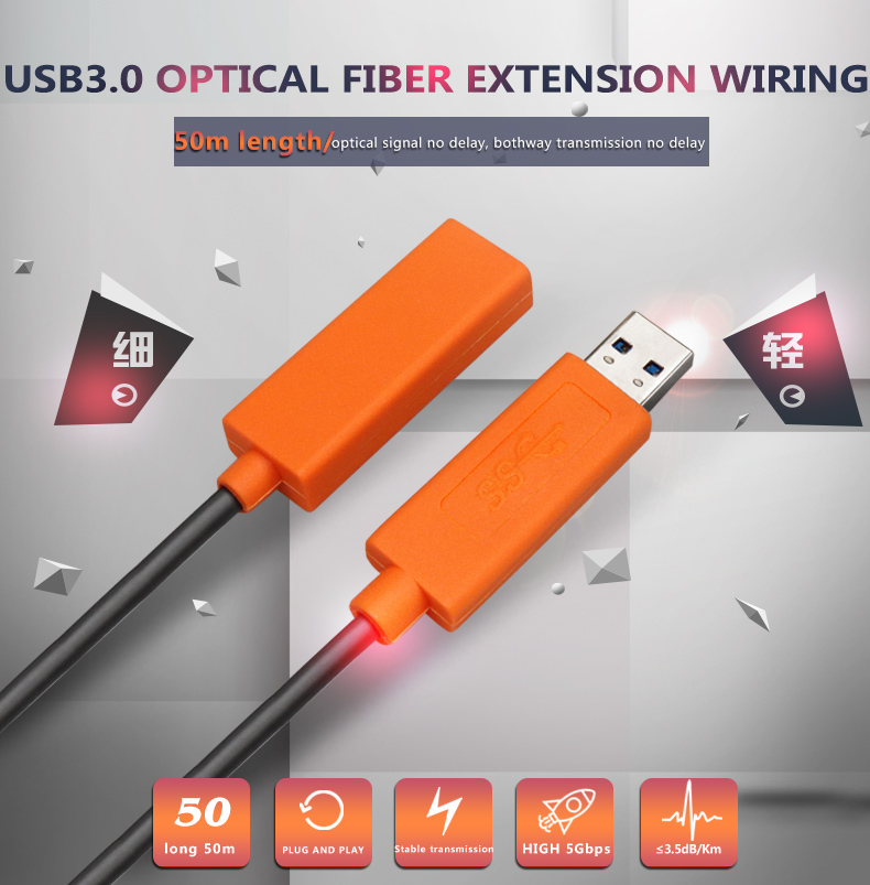 Posh Shine AOC USB3.0 Extension cable manufacture OEM with high speed and quality  customize logo AOC USB3.0 extension cable
