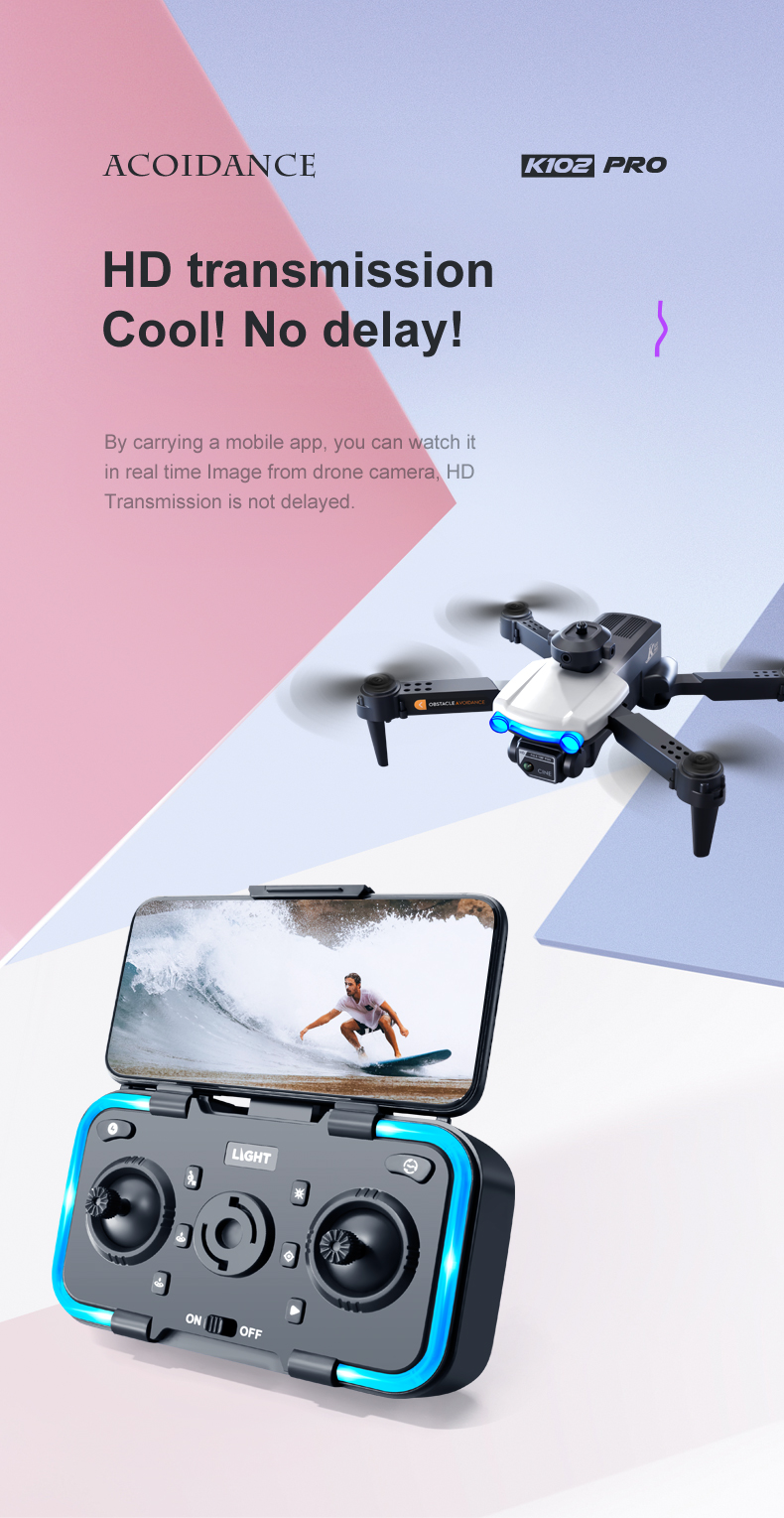 Elfbar Vapers E88 Pro Mini Drone Camera K102 PRO 4K HD Optical Flow Camera Drone with Obstacle Avoidance