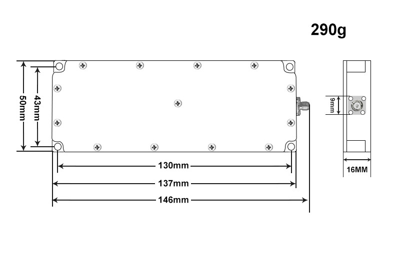 Customized 50W 400MHz 500MHz 3G 4G Lora Digital Long Range RF amplifier anti drone module Jammer system