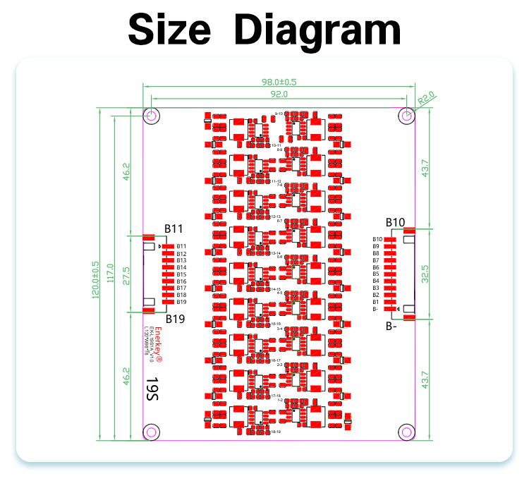 1A 19S Active Equalizer Inductive NCM / Lifepo4 Battery Balancer For Energy Storage