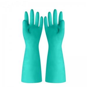 China 22mil Unflocked Nitrile Chemical Resistant Gloves 45CM Industrial Use on sale