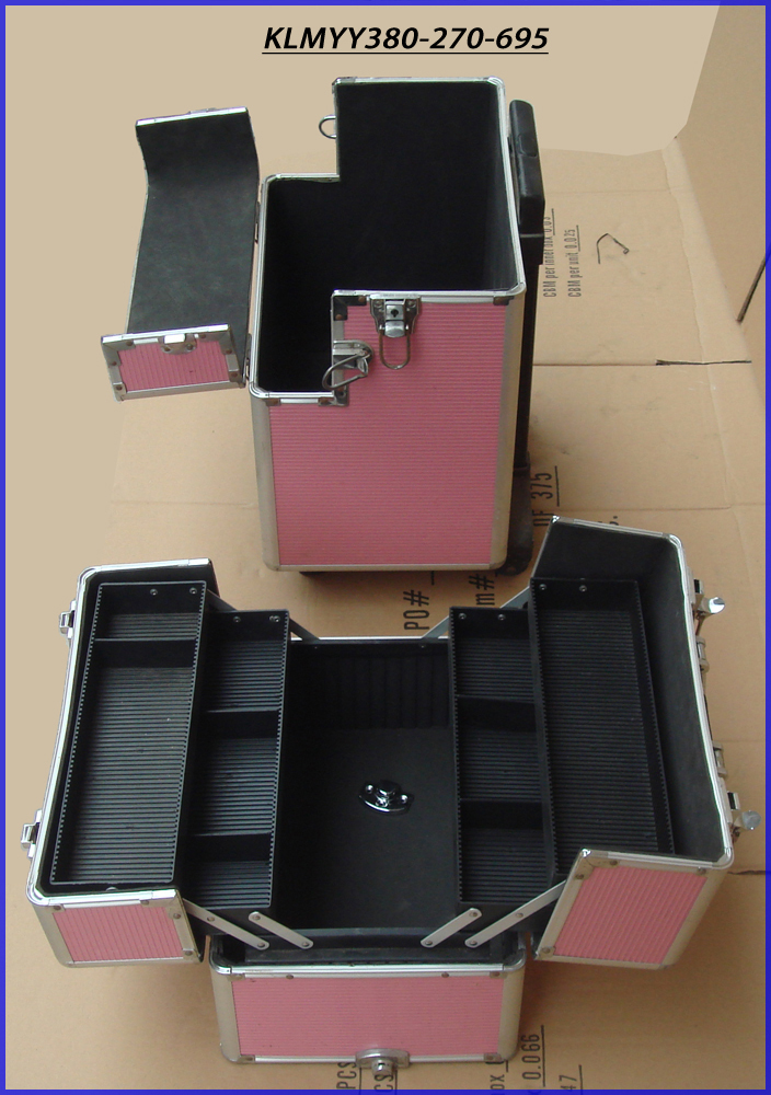Rolling aluminum barber tool case with drawers/barber tool case KLMYY380-270-695