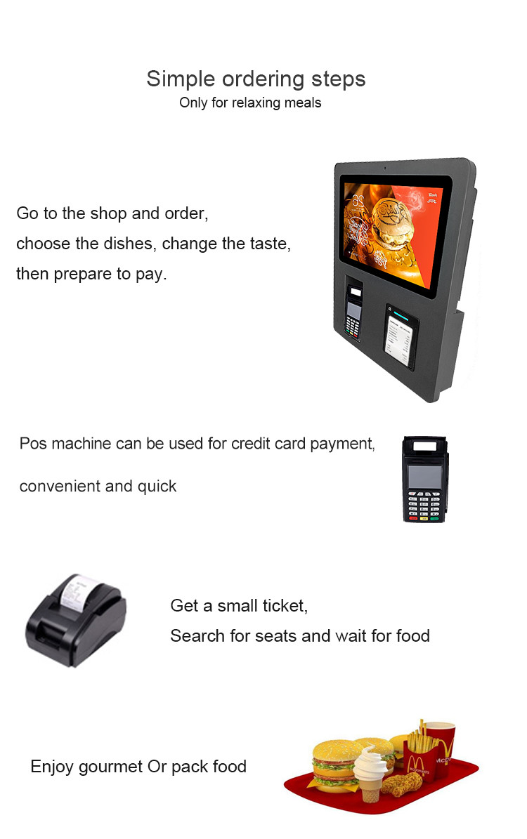 15.6 inch HD Capacitive Touch Screen Self Ordering Kiosk Manufacturer For Restaurant/Hotel