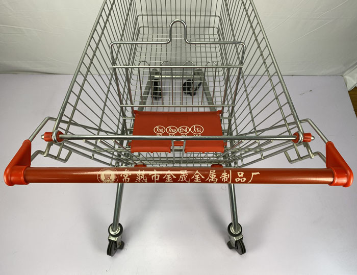 Warehouse Supermarket Zinc Metal Shopping Cart 210L European Style
