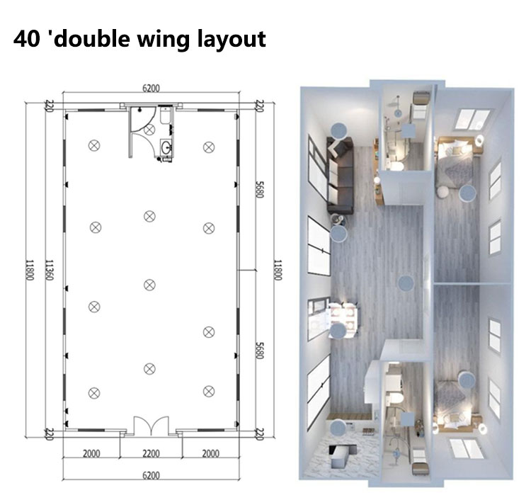 20ft Prefabricated Foldable Portable Container House for Offices and Homes Luxary Style