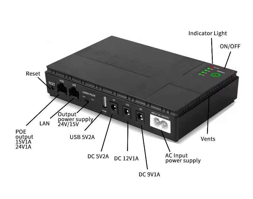 19v Router UPS 10400mah 8800mah Small Ups For Home Modem IP CCTV Camera