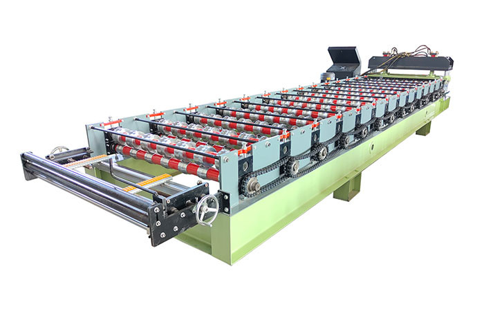 Color Steel Glazed Bamboo Type Roof Tile Roll Forming Machine 3 - 5m / Min