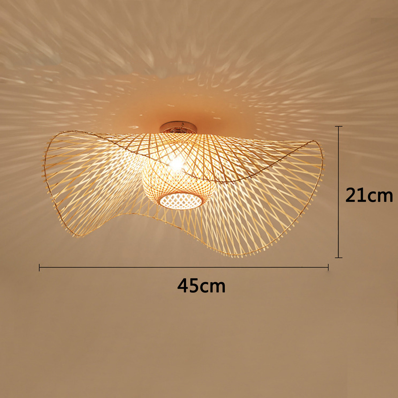 Tatami Style Rattan Ceiling Lights Shade Restaurant Ceiling Lamp(WH-WA-39)