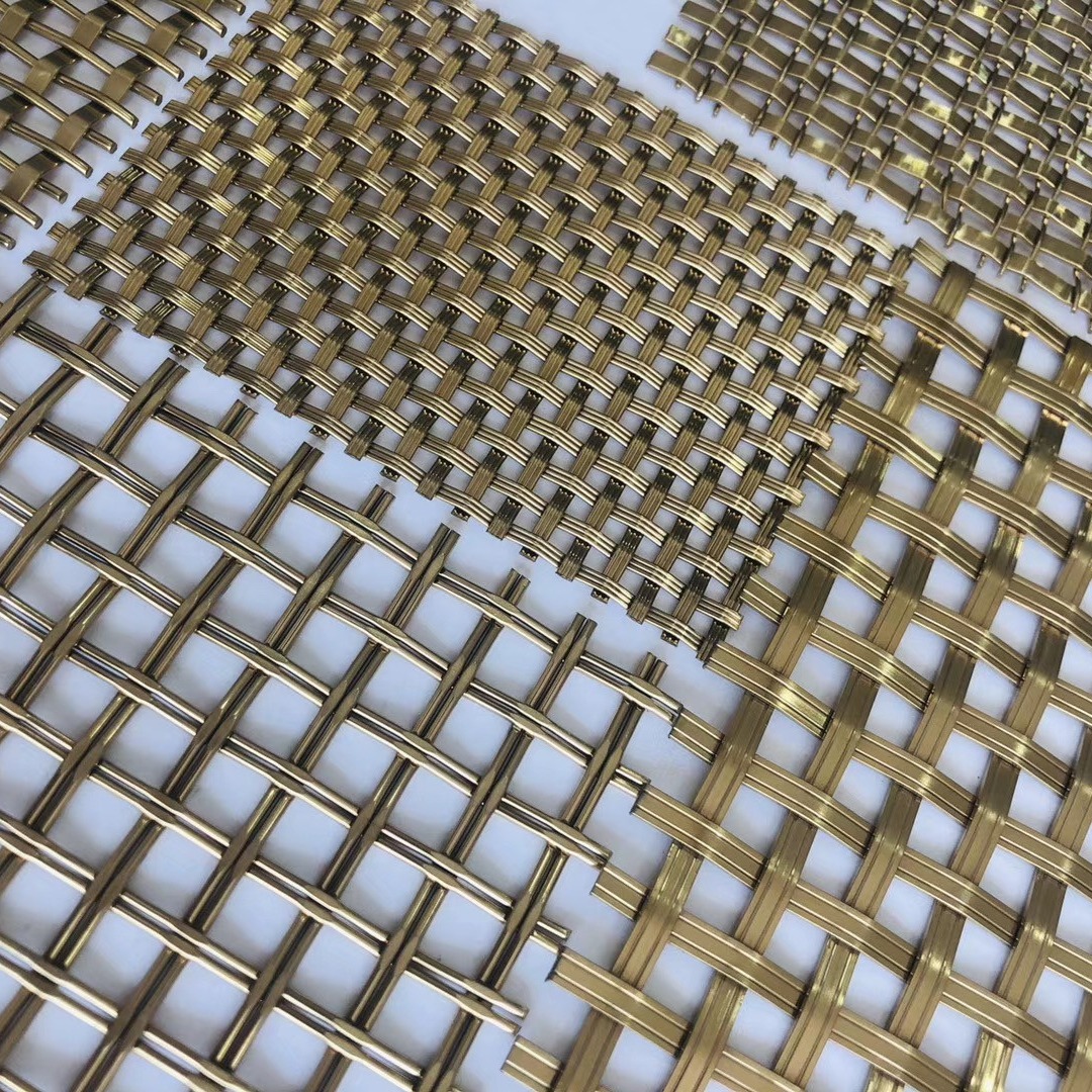 Architectural Crimped Woven Wire Mesh Decorative Metal Chain Mesh Curtain Alloy Mesh Coil Drapery