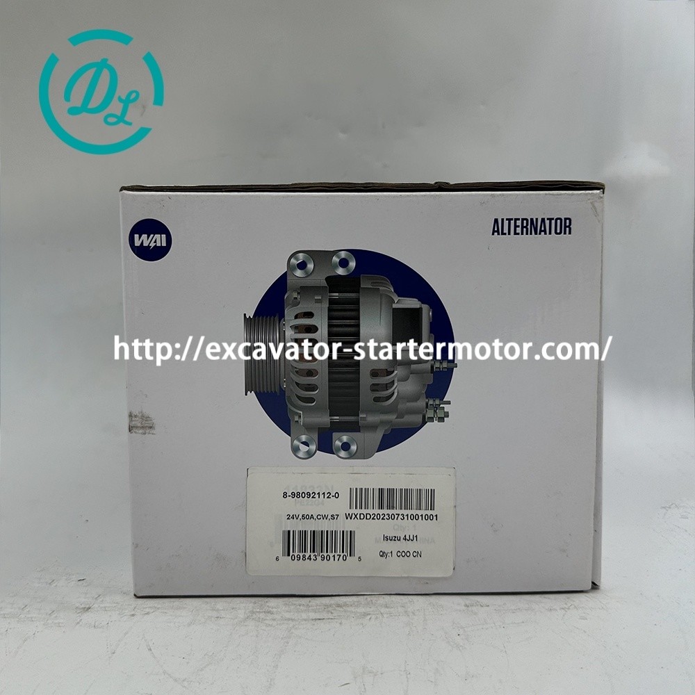 8-98092112-0 Excavator Alternator 8-98018204-0 24VDC 50A 4JJ1 Engine