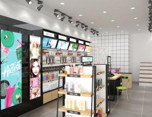 Buy cheap Multi Layers Cosmetic Display Shelves For Beauty Shop Floor Standing product