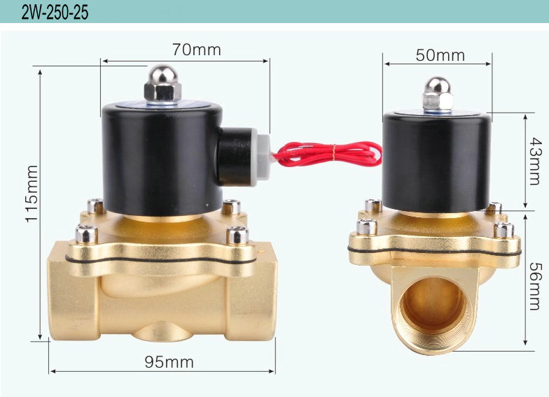 2 Way 2 Position DN25 1 Inch 2W-250-25 220 volt Water Solenoid Valve