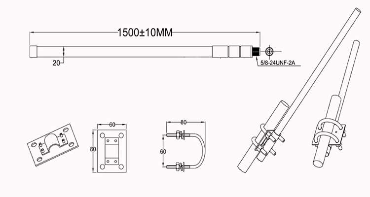 Fiberglass LoRa LPWAN LoRa 915MHz 868MHz Customized LoRa Helium Antenna 15 dbi, Fiberglass Helium Waterproof