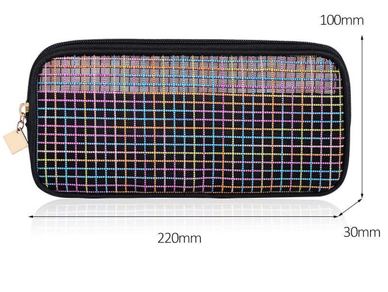 Travel Zipper Washing Mesh Polyester Cosmetic Bag