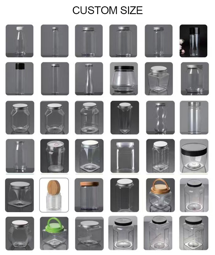 No Leak 250ml Plastic Jar For Cookie And Candy With Aluminum Lid