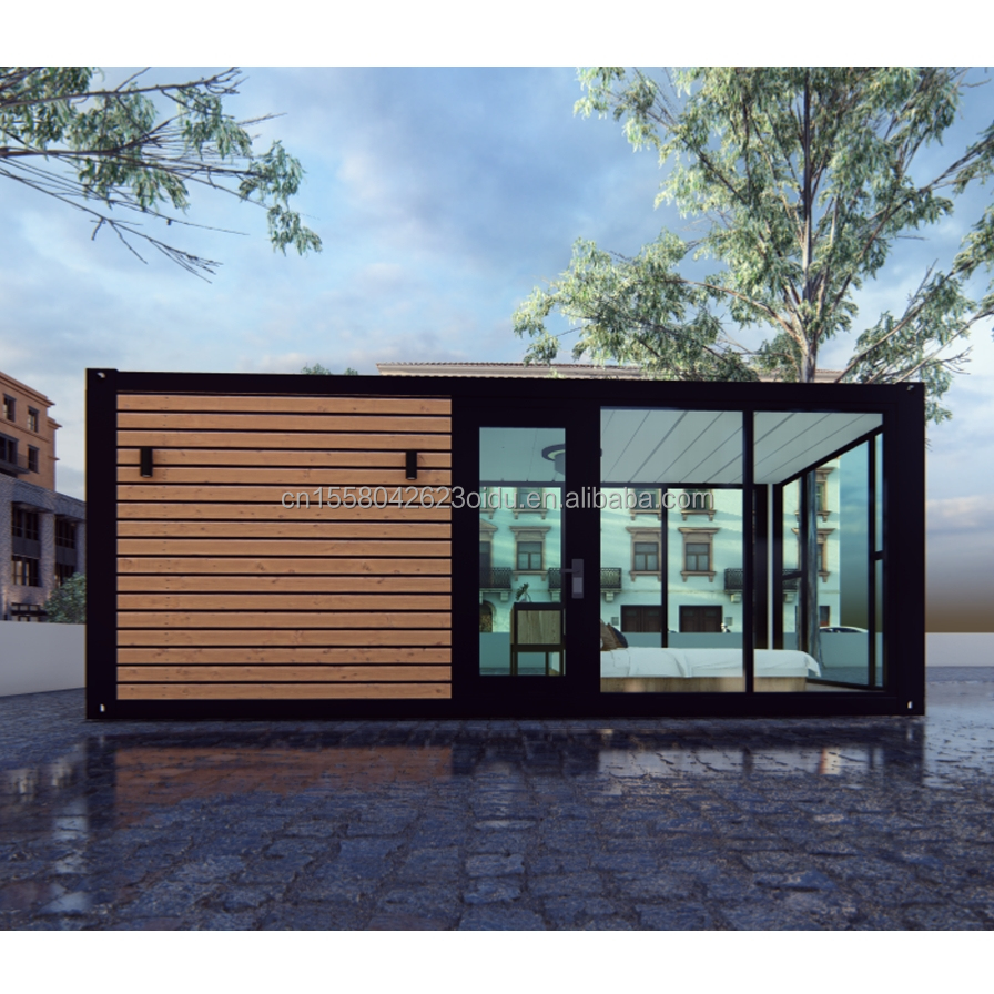 Customized Color Modern Luxury Tiny 20ft 40ft Prefab Wooden House Mobile Light Steel Container Prefabricated Home Apartment for Outdoor