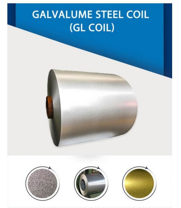 Hot Dip Prepainted Galvalume Steel Az120 0.50 Mm Chromated Surface