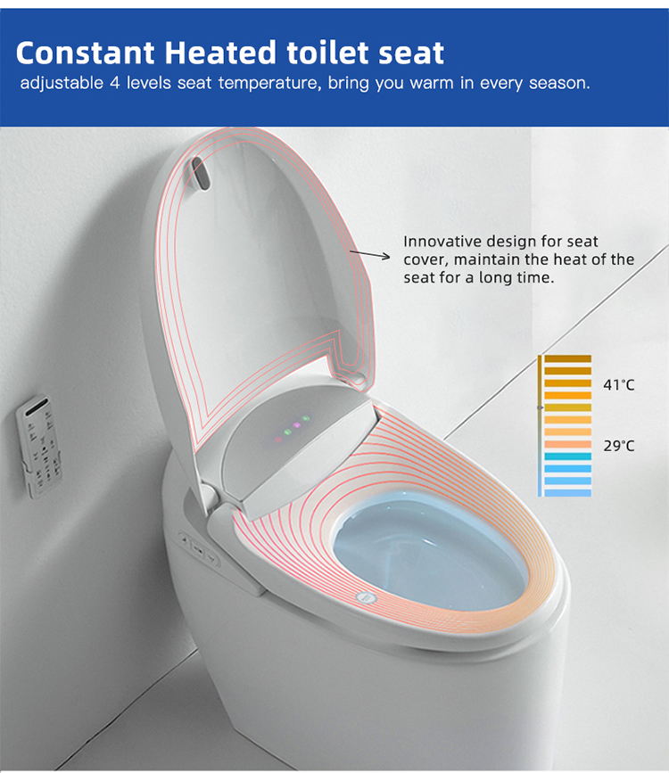 Automatic Operation One Piece Dual Flush Toilet Automatic Heating