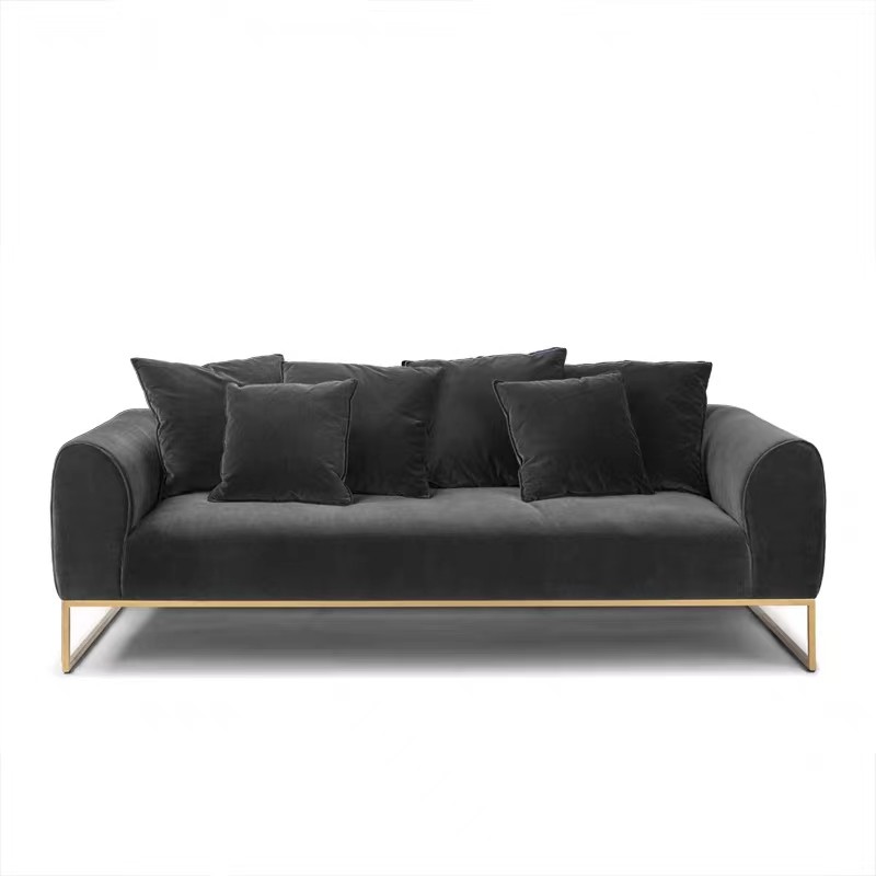 Colorful Velvet Texture Hotel Room Sofa Unique Touch