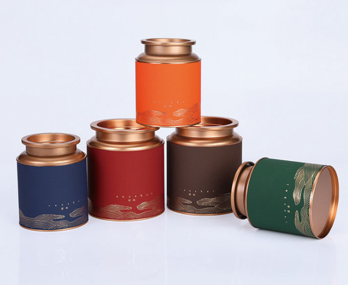 700ml Vintage Tin Tea Boxes 4 Color Round Tin Containers 1