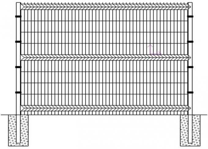 4ft X 6ft PVC Coated Welded Wire Mesh Panel With 3D Bending Curves Fencing