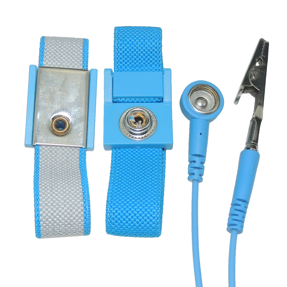 Blue Black 7MM Snap 1M5% ABS ESD Wrist Strap