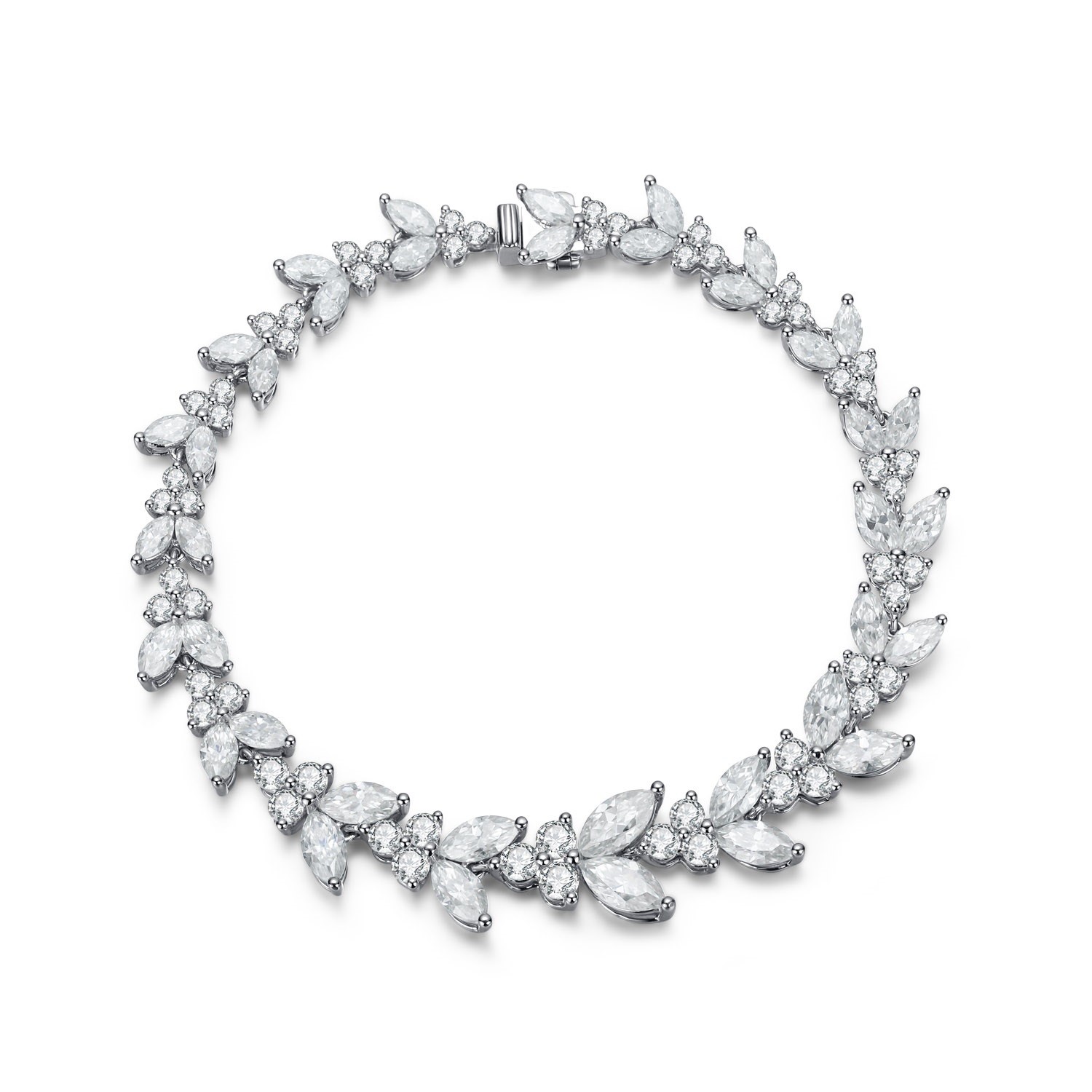 18K Gold Wheat Ear Moissanite Tennis Bracelet For Engagement