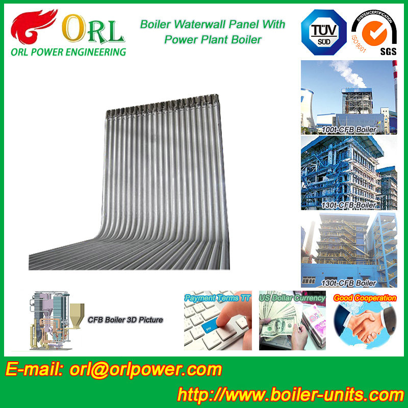Gas Fired Steam Boiler Water Wall Panels Welded Tubes Corrosion Resistant