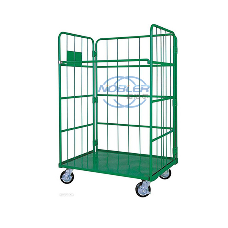 Warehouse Storage Cage, Butterfly Cage Tire Frame Free Folding With Casters