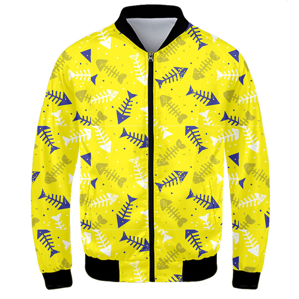 QUICK DRY Varsity Mens Reflective Jacket 3D Print Clothes Long Sleeves
