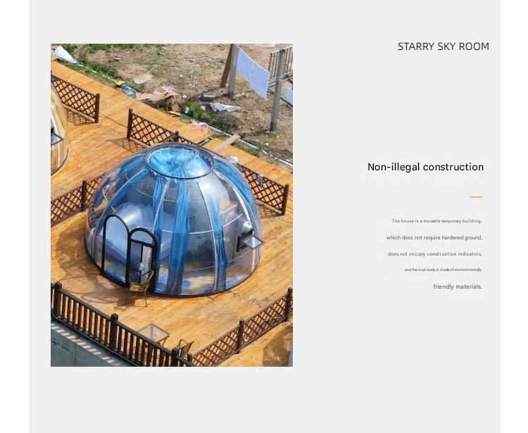 Leisure Facilities Outdoor Restaurant Transparent Bubble Room Star Hotel Homestay Tent Dome