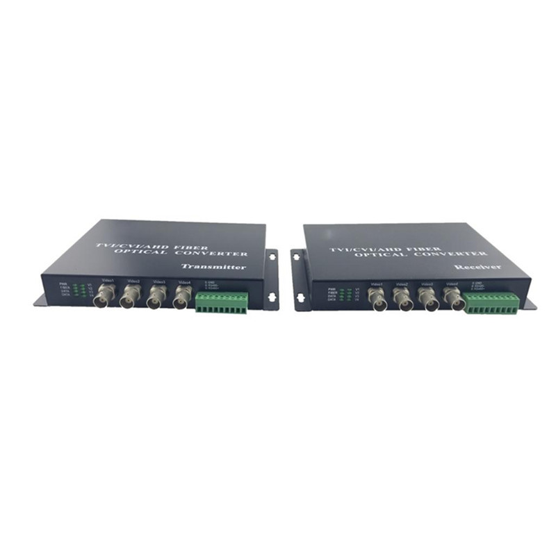4 Channel 720P/960P/1080P CVI/AHD/TVI Fiber Optical to BNC Digital Video Converter