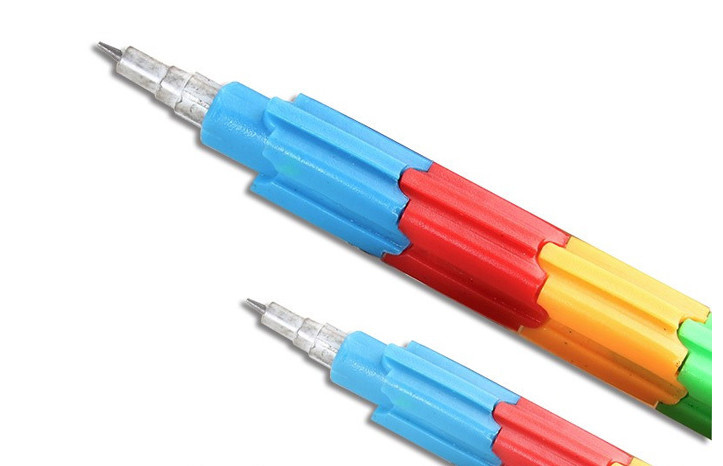 Colorful Stacker Swap 8 Color Section Building Block Non-Sharpening Pencil multifunction Bullet pencil For Kids