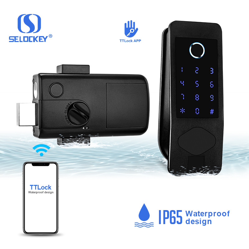 Wifi APP Fingerprint Deadbolt Keyless Night Latch Rim Lock