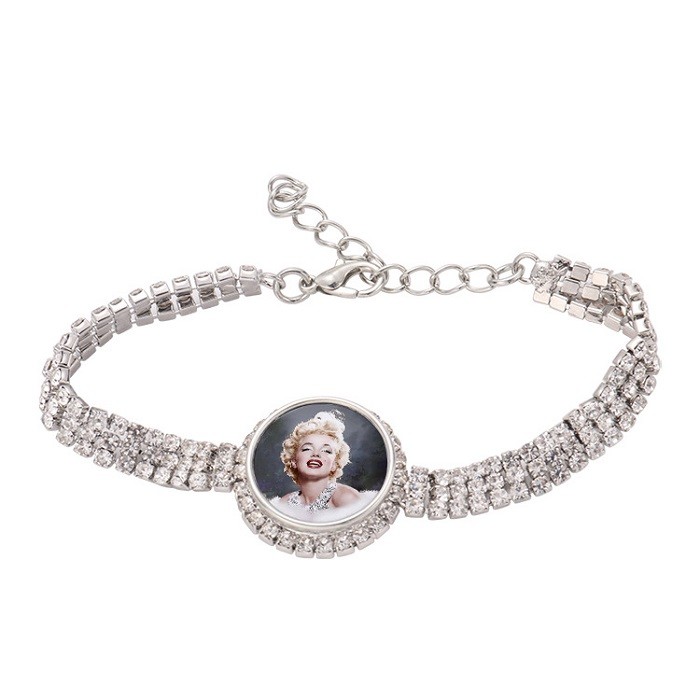 Ins Style Sublimation Diamond Bracelet With Metal Insert Custom Hand Chain For Sublimation Heat Transfer Printing