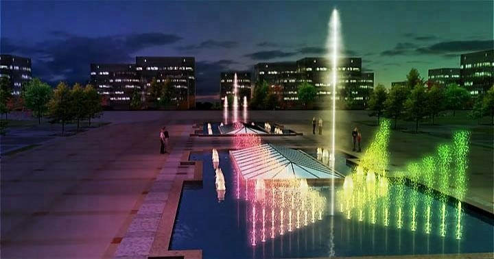 square shape small musical dancing fountain for home garden use