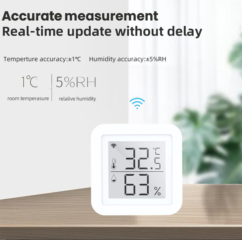 Tuya WIFI Temperature And Humidity Sensor Hygrometer Thermometer With LED Screen Support Amazon Alexa