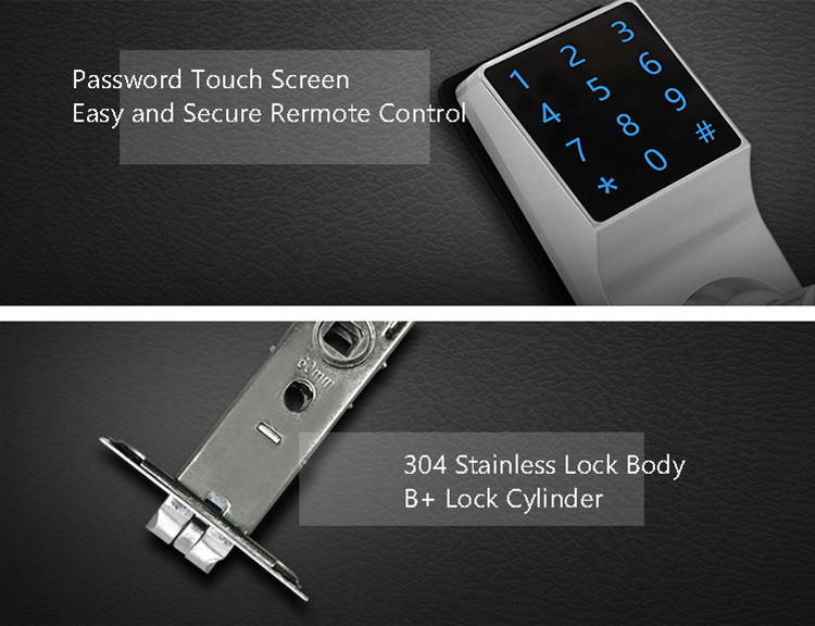Digital Electronic Keypad Door Lock Code Card Remote Control Elgant Acrylic Touch Screen