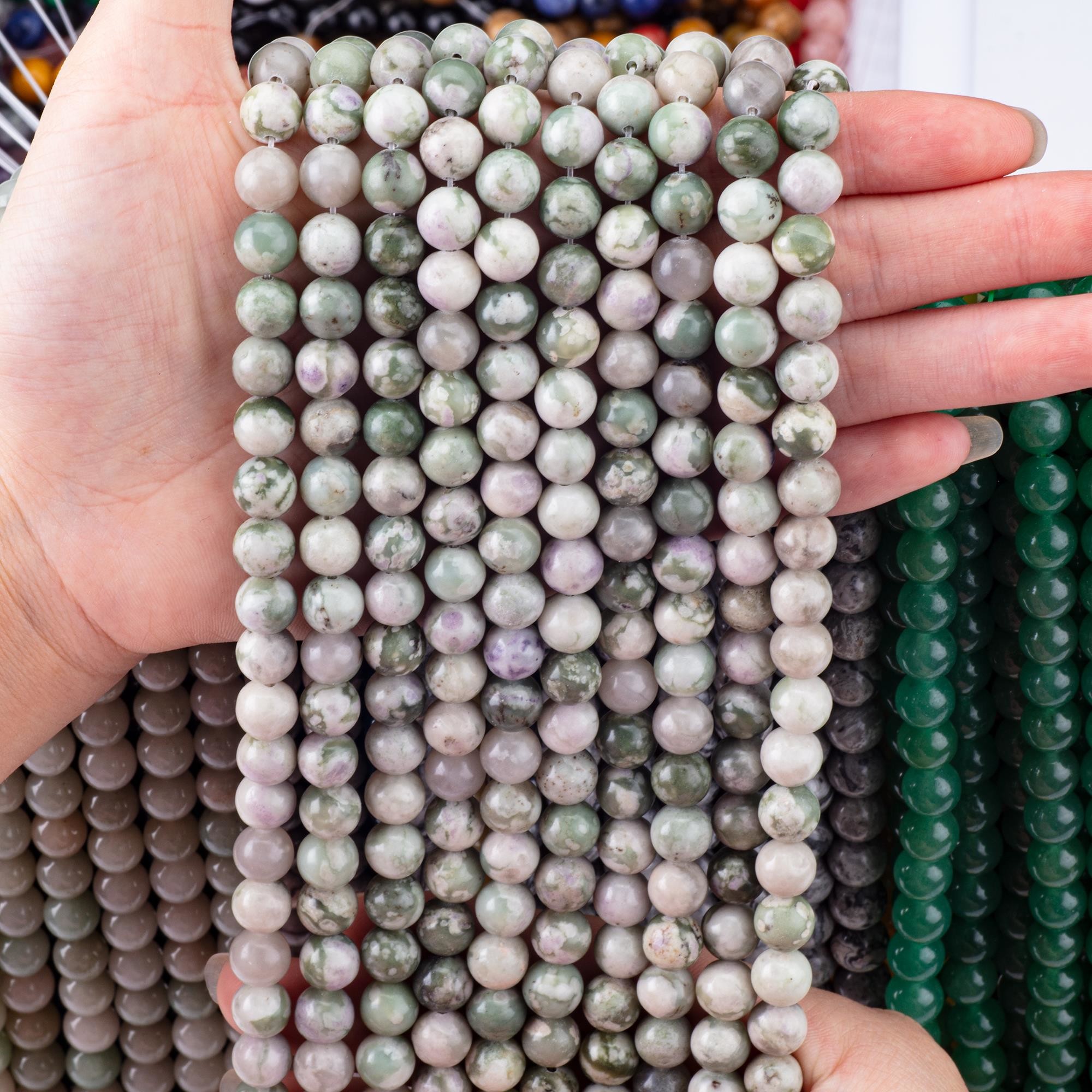 Lucky Jade Round Bead Natural Crystal Gemstone Different Bead Size Loose Bead Strands for DIY Jewelry Making