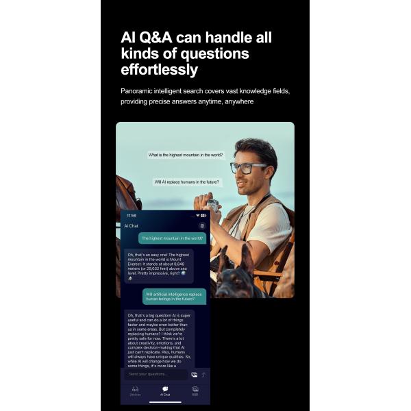 AI Photo-Taking And Video Recording Fashionable Smart Glasses Listen To Music For Man Woman