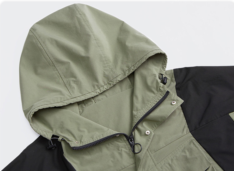 Waterproof Woven Wind Running Sports Track Jackets Multi Pocket Male Knit Cargo Jacket